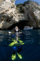   Waiting ride. Diver waits boat after enjoying Poor Knights Islands. ride Islands  